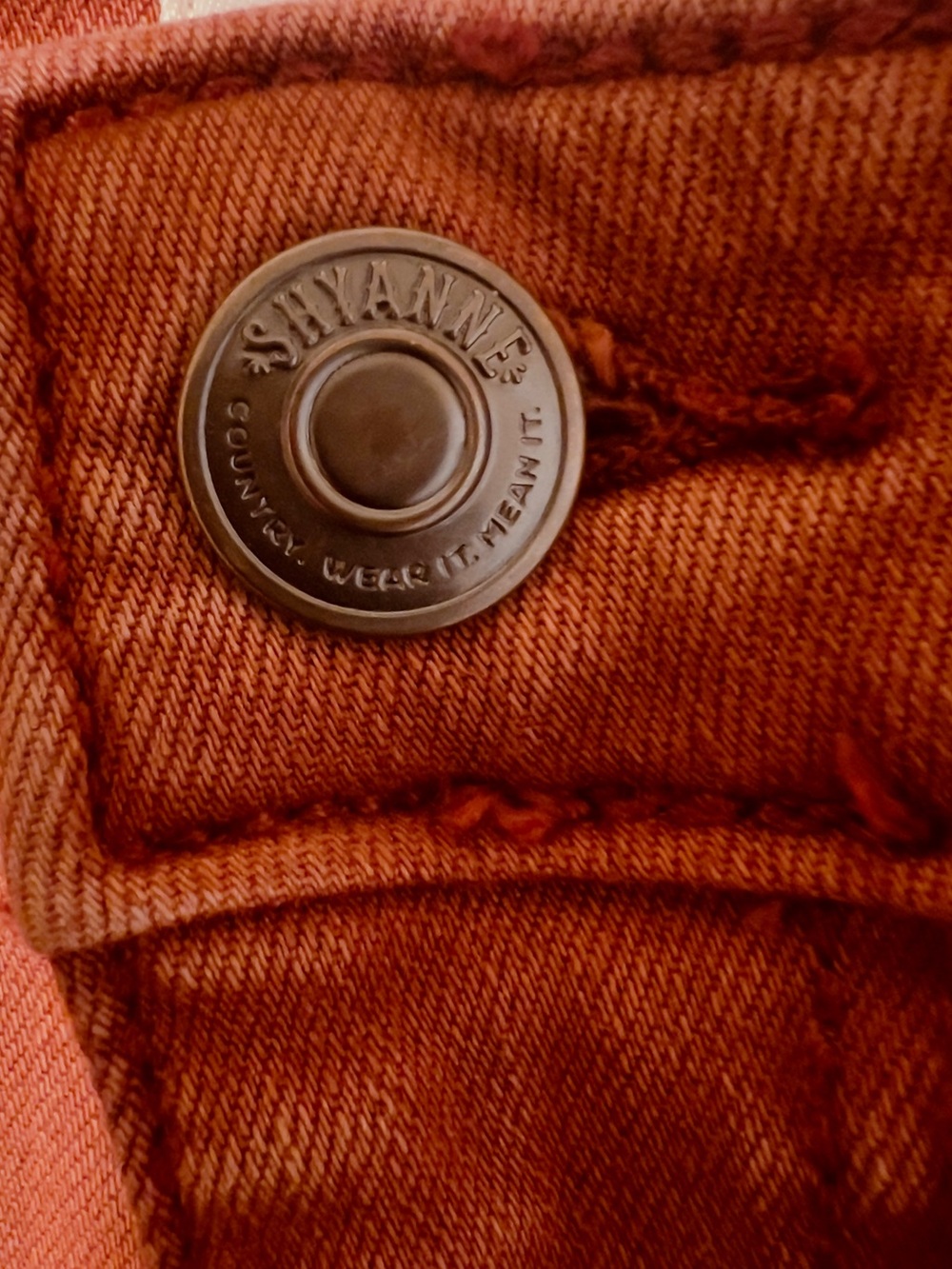 Shyanne-Women's High Rise Super Flare Jeans Rust Bell Bottoms 32x34 - Picture 7 of 11